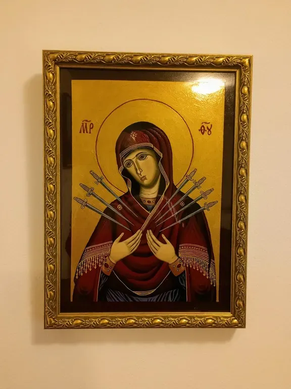 Богородица Умекшање злих срца — ручно сликана икона, јајчана темпера