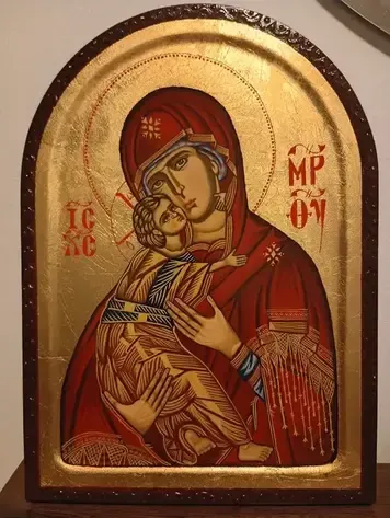 Богородица Владимировска — ручно сликана икона, јајчана темпера